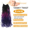 Aksice Pre-looped Yanky Twist Crochet Hair 8 Inch 8 Packs