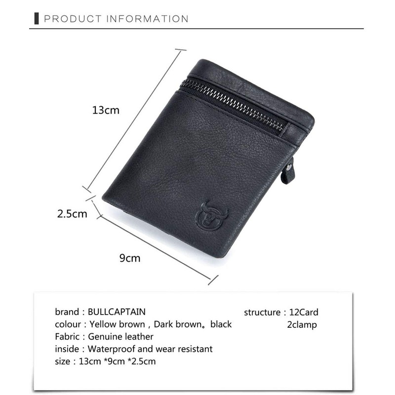 Genuine Leather Wallet for Men, RFID Blocking Antimagnetic Credit Card