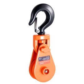Heavy Duty 2 Ton Snatch Block Swivel Hook 3\" Sheave 3/8\" Inch Wire Rope 4400 Lbs Towing Reco SlingsDefault: Default