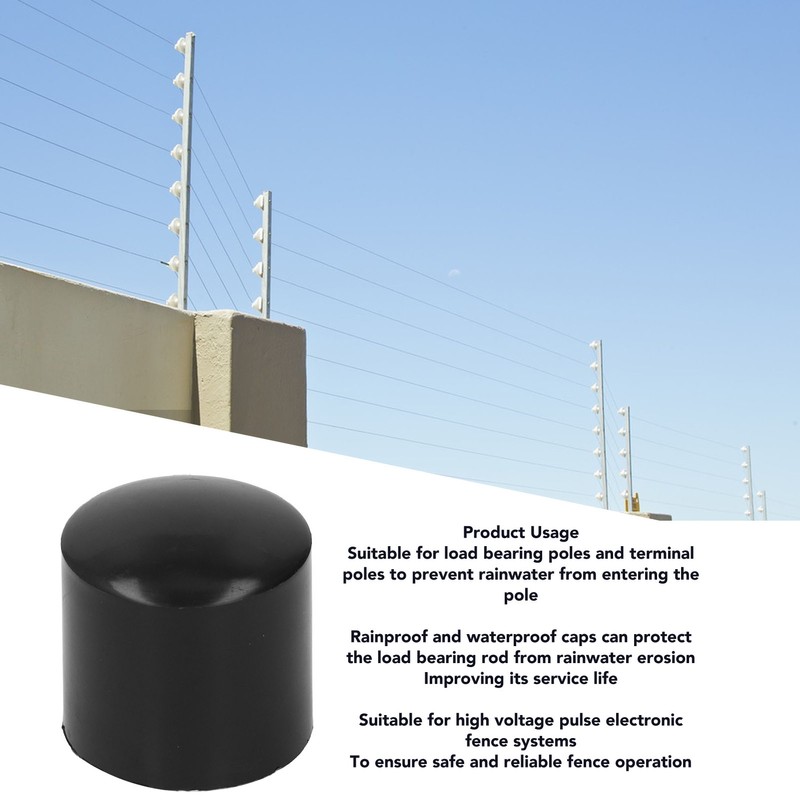 100Pcs Electric Fence Post End Caps Plug Insert Plastic Round