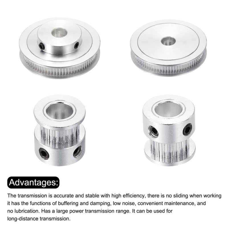 sourcing map Timing Belt Pulley 20 & 80 Teeth 8