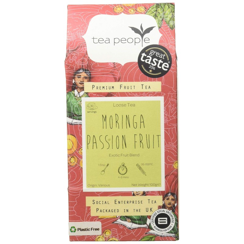 Tea People Moringa Passion Fruit, 15 Tea Pyramids in Retail