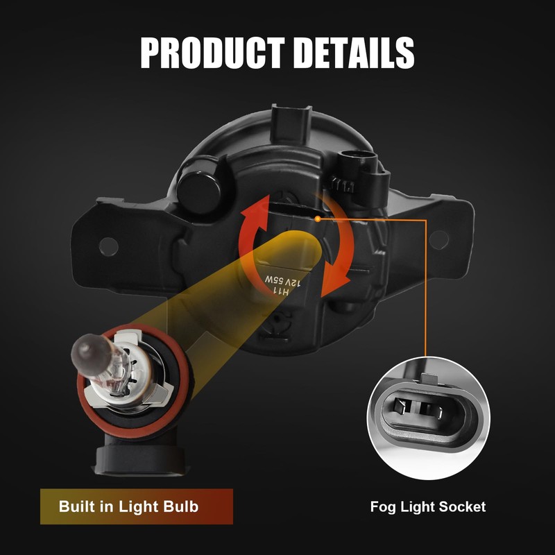 OKSIWA Halogen Fog Lights for Nissan Altima Sedan 2016 2017