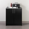 Pemberly Row Black Engineered Wood Base Cabinet with Melamine Countertop
