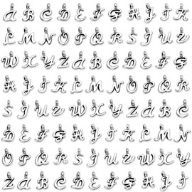 SANNIX 156Pcs/6 Sets ABC Letter Charms Mini A-Z Alphabet Bracelet Necklace Pendants with 200Pcs Open Jump Rings for DIY Jewelry Making