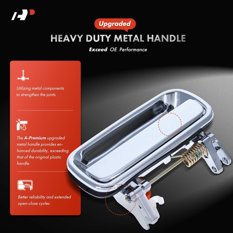 A-Premium Upgraded Metal Exterior Door Handles Compatible with Toyota Tacoma