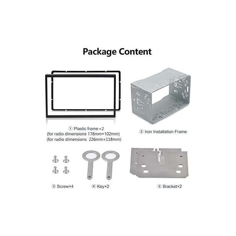 Universal Double DIN Cage with Frame, Installation Dash Kit Cage,