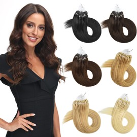 Yamel Micro Loop Hair Extensions 1G 50 Strands 16 Inch Blonde Highlight Micro Ring Beads Human Hair Micro Loop Human Hair Extensions