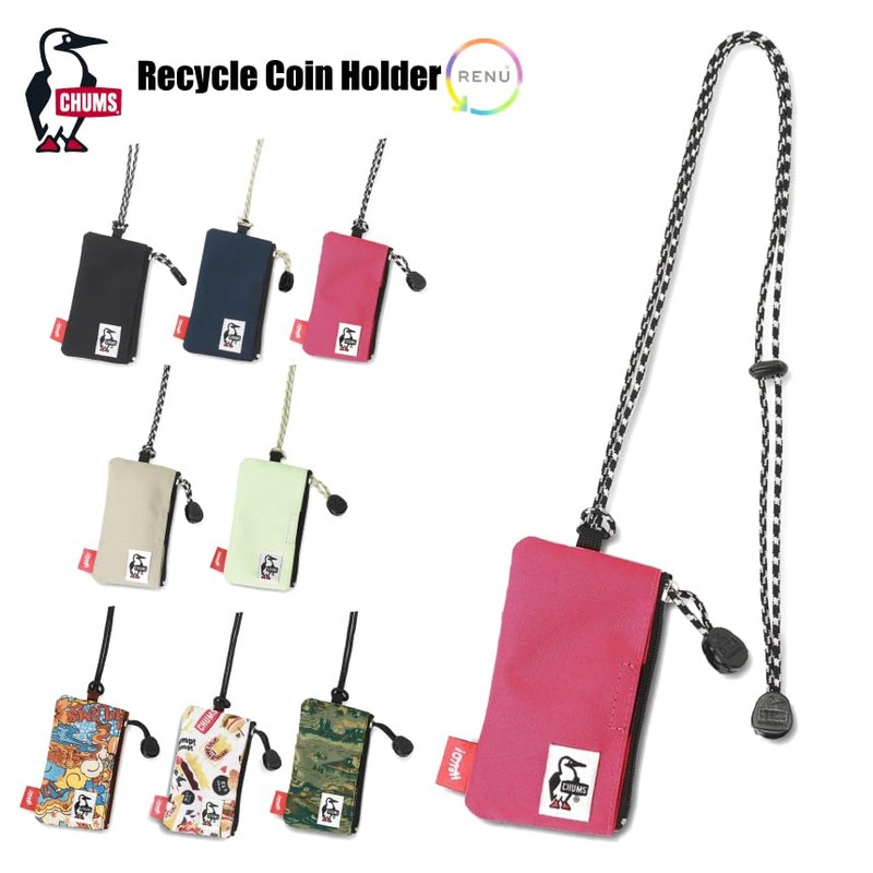 CHUMS CH60-3986 Recycled Coin Holder, Coin Purse, Wallet, Pass Case,