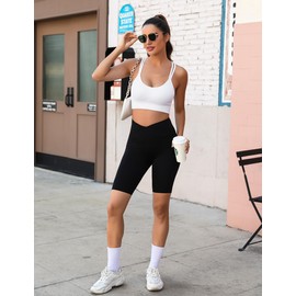 Leversic Sports Bra for Women Padded Yoga Bra Mid Impact Sports Bra Strappy Cross Back Crop Top for Fitness Yoga Gym(White,M)