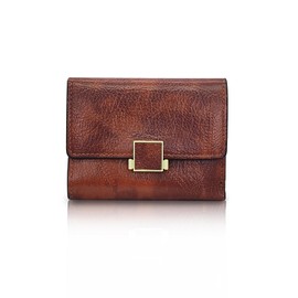 AfitLulu Women Wallets Retro Ladies Purse with 2-Inch ID Window and 5 Card Slots, Ladies Wallet Short Womens Purse Small Wallet for Women to Organizational Cards, ID Card, Photos, Coin (Brown)