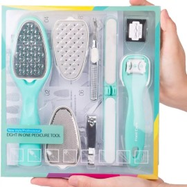 C8-JC Kit Pedicure Profesional Lima, Cortauñas, Corta Callos 8pz