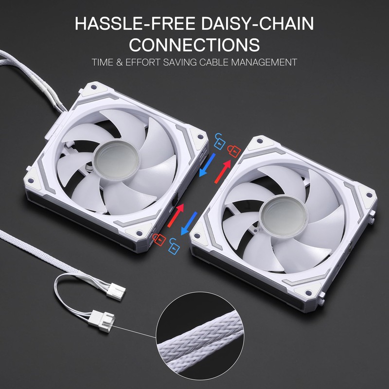 Redragon GCF012 Standard 120mm PC Case Fan, Daisy-Chain Connection, 5V