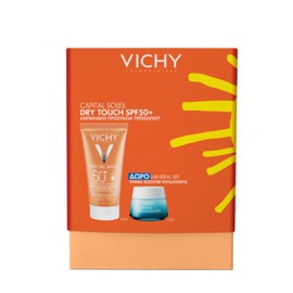 Vichy Capital Soleil Dry Touch SPF50+ Face Sunscreen Cream for Matte Effect, 50ml & FREE Mineral89 Hydration Booster Cream, 15ml