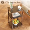Fultyle Side Table, Small End Table with Storage Shelf, Modern