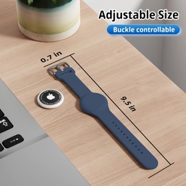 Foweroty for AirTag Bracelet for Kids, Waterproof Cute Print for Air tag Holder for Kids with Soft Silicone Full Coverage Anti-Lost Hidden for Airtag Wristband Accessories for Child, Midnight Blue