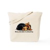 CafePress Yorkie Being Adorable Tote Bag Reusable Natural Beige Canvas