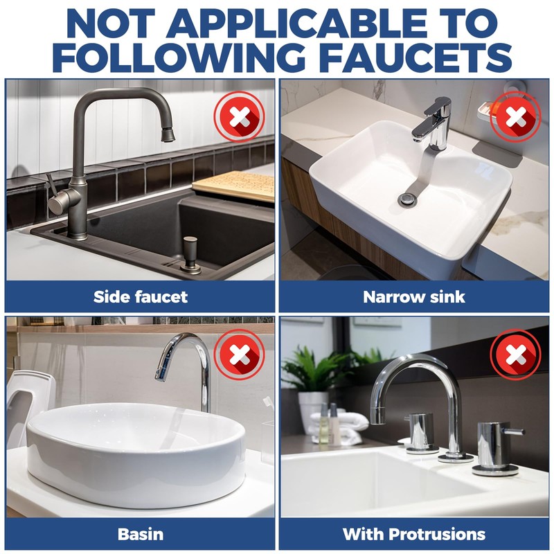 BFONS XL Silicone Faucet Handle Drip Catcher Tray, Gray, 18.1in