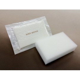 Lattice Body Sponge Thickness 0.2 inches (6 mm), Commercial Use, Individually Wrapped 100 Pieces, Hotel Amenity, Made in Japan