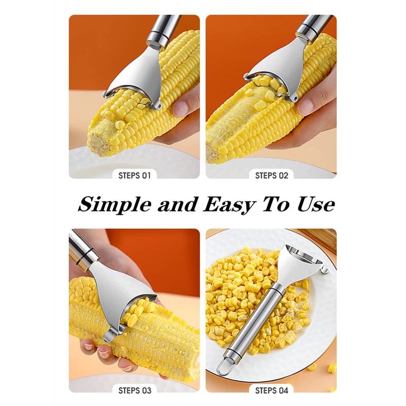 Magic Corn Peeler,304 Stainless Steel Corn Cutter,Convenient Efficient Thresher Corn