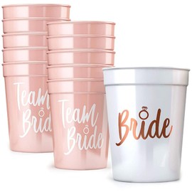 Pack of 11 JGA Mugs, Bride and Team Bride Cups, Team Bride Cups, Reusable, Bride to be Decoration for Bridal Shower, Engagement Party, Bachelor Party