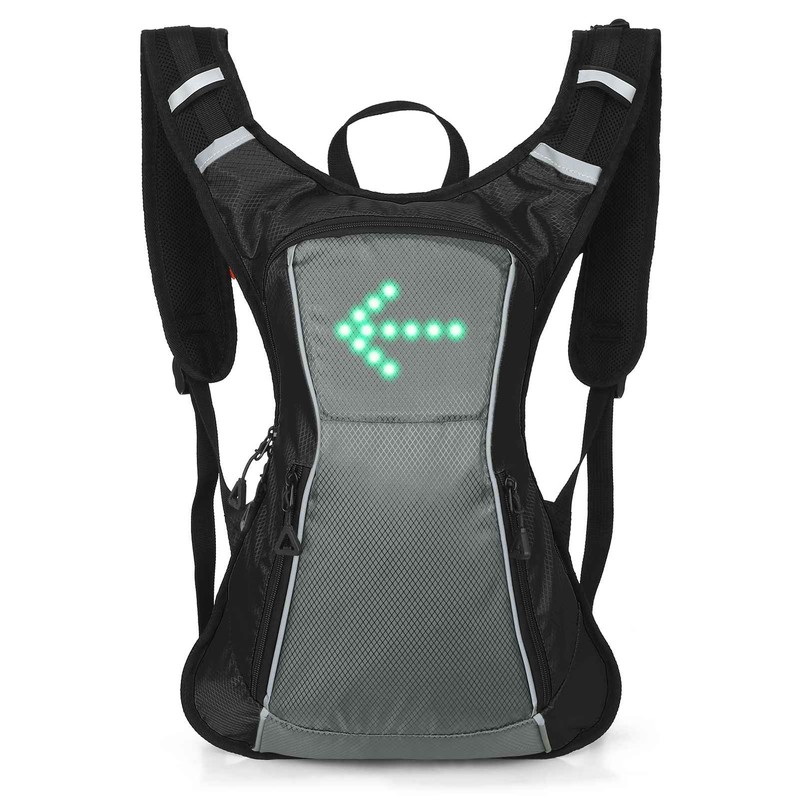 LED Turn Signal Backpack IPX5 Waterproof Reflective Backpack with Direction