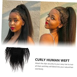Baluue 8pcs Wig Hair Clip Wavy Clip Weft Curly Human Weft Curly Clip Weft Human Extension Clip Hair Double Curly Weft Clip Curly Hair Extension Weft Human Hair Black