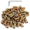 41pcs 1/4-20 Threaded Inserts for Wood Nuts 4/5" Length