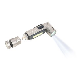 TROIKA Torch / Glow Torch, Multifunctional: Work and Safety Light - Eco Kink Light Pro - 5 Light Functions - Can be bent up to 90° - Plastic, Aluminium - Titanium Original