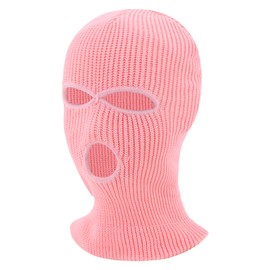 Vimoisa Knitted Balaclava 3 Hole Full Face Cover Hat Elastic Winter Warmer Cycling Face Neck Ski Mask for Men Women