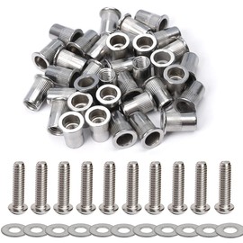 Stainless Steel 1/4-20 Rivet Nuts and Bolts 1" Button Head Socket Cap Screws 1/4-20 Flat Washers Rivnut Threaded Nutsert 30-Set