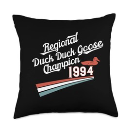 Nostalgic 90s Childhood Recess Nostalgia 90s Duck Goose Throw Pillow, 18x18, Multicolor