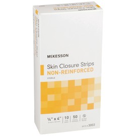 McKesson Skin Closure Adhesive Strips, Flexible Steri Strip for Wound Care, 1/4 in x 4 in, 50 Count