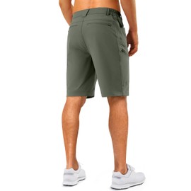 Stlight - Pantalones cortos de senderismo para hombre, de secado rápido, ligeros, tácticos, con múltiples bolsillos, para camping, pesca, golf, Verde militar, 32W x 8L