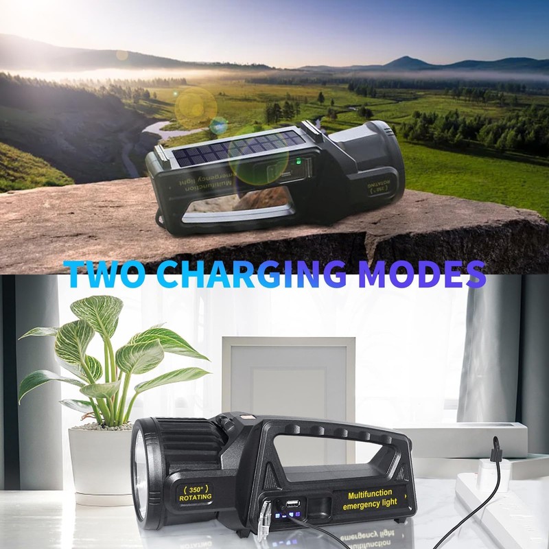 LETOUR 1450000 L Spotlight, Rechargeable Led Spotlight Flashlight with 350°