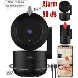 7links 2K IP Security Camera: WiFi 2K Security Camera, Pan/Tilt, Tracking, Siren, Private Mode (Panning Surveillance Camera, Indoor Security Cameras)