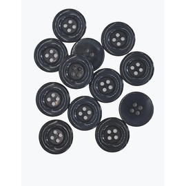 Bepisof 32L Navy Blue Sewing Buttons 0.79inch Plastic Uniform Buttons 4 Hole Round Design and Perfect for Crafts, Sewing, Coat, Dress, Pants and Jacket -12pcs.