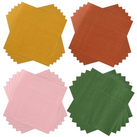 Layhit 100 Pcs Cocktail Napkins Disposable Beverage Napkins Square Paper Dessert Tissue for Wedding Birthday Easter Party Supplies(Bohemian Color,5 x 5 Inch)