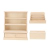 Dollhouse Bookshelf 1:12 Wooden Miniature Decoration Rugged Dollhouse Bookcase for