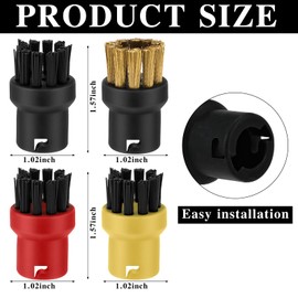 Chunful 16 Pack Steam Cleaner Brush Head Bulk 12 Nylon Steam Brush Head 4 Brass Accessories Attachment Part Mop Replacement for Hard Surface Compatible with Karcher Sc1 Sc2 Sc3 Sc4 Sc5 Sc7 Ctk10