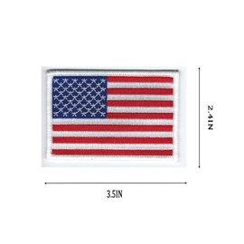 VUFVOID United States of America Flag Embroidered Patch Iron-On or Sew-On Embroidered Patches, 3.5W x 2.4H inches, for Jackets, Vests, Hats, Backpacks