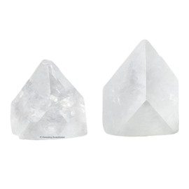 Apophyllite Crystals and Healing Stones Mineral Specimen Set of 2- Premium Semi Precious Gem Stones for Spiritual Growth - Healing Crystals Geodes Clusters for Meditation, Chakra Balance (L)