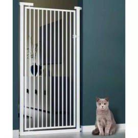 2m 방묘문 고양이 현관문 철장 강아지출입문 폭7478cm 펜스 [B. 키 150c _자동_기성모 성묘에게 추천] 2m Cat Safety Gate Iron Door Dog Entrance Door Fence [B. Height 150cm _Automatic_ Ready-made Model Recommended for Adult Cats]