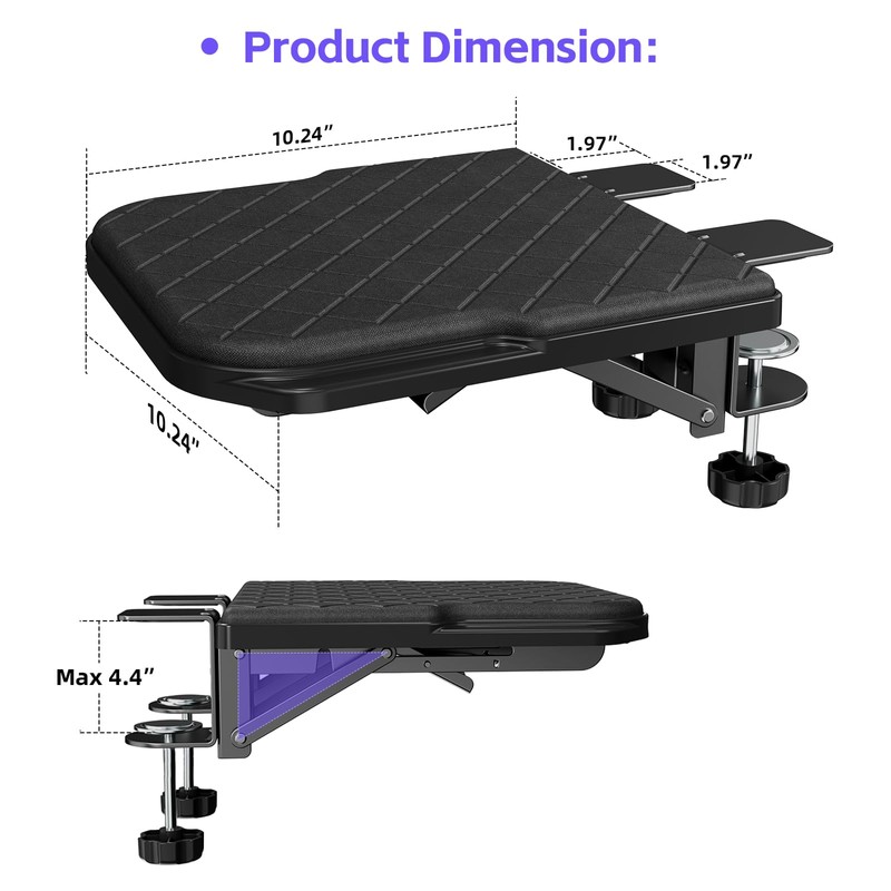 CABTE Arm Rest for Desk, 90°Foldable Computer Wrist Rest Shelf