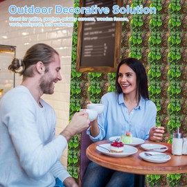 Xinyeu Artificial Plant Wall 10"*10" Boxwood Panel Wall Green Wall Panel Garden Patio Fence Grass OutdoorWaterproof Green Decoration and Landscaping (6, Green + Purple)