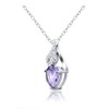 Ice Gems Sterling Silver Amethyst and White Topaz Heart Double