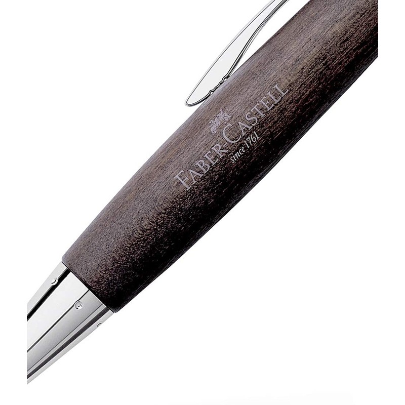 Faber Castell 148383 - E-Motion Twist Chrome/Wood Black Ballpoint Pen