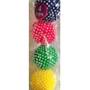 1-Set of 4 Spikey Squeaker Balls Bright Colors Play Fetch