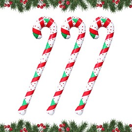 Kungfu Mall 3PCS 90CM Inflatable Candy Canes Novelty Giant Candy Cane Stick Christmas Tree Hanging Ornaments Xmas Candy Cane Tree Decorations Inflatable for Christmas Decoration