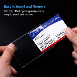 MaxGear New Medicare Card Holder Protector Sleeves, Clear Waterproof Card Protectors for New Medicare Card, Credit Card Protector Sleeves for Credit Card Business Card 12 Mil Thickness, 12 Pack